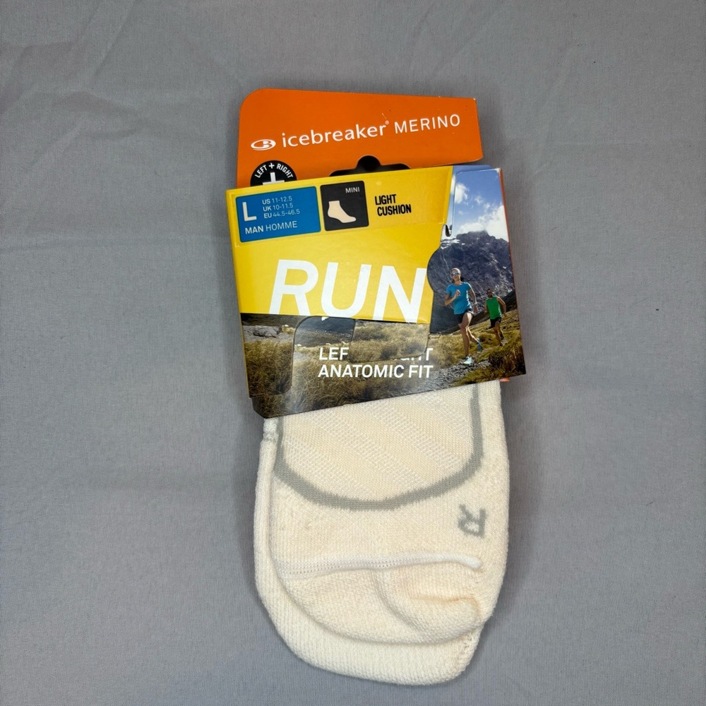 Icebreaker Merino Run Socks Men’s‎ Large Mini Light Cushion